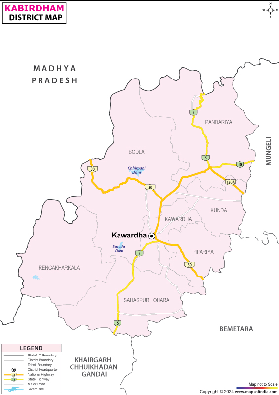 District Map of Kabeerdham