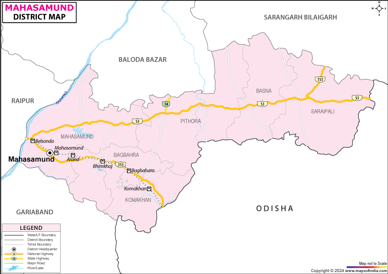 District Map of Mahasamund