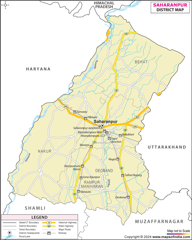 District Map of Saharanpur