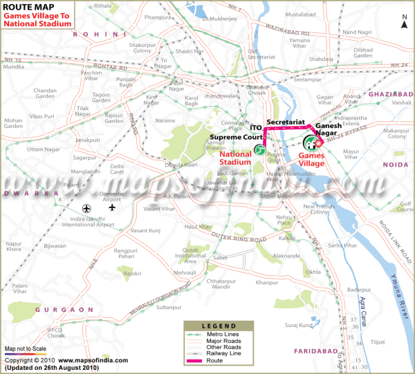 Games Village To National Stadium Route Map