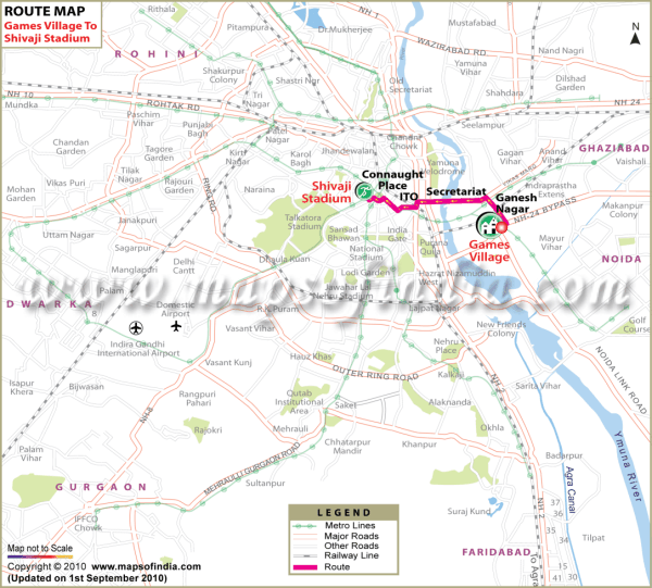Games Village To Shivaji Stadium Route Map Games Village To Shivaji Stadium Route Map