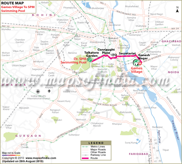 Games Village to SPM Swimming Pool Route Map Games Village to SPM Swimming Pool Route Map