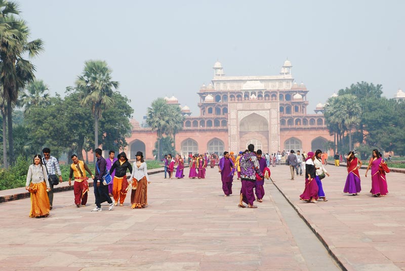 Visitors at Akbar Tomb