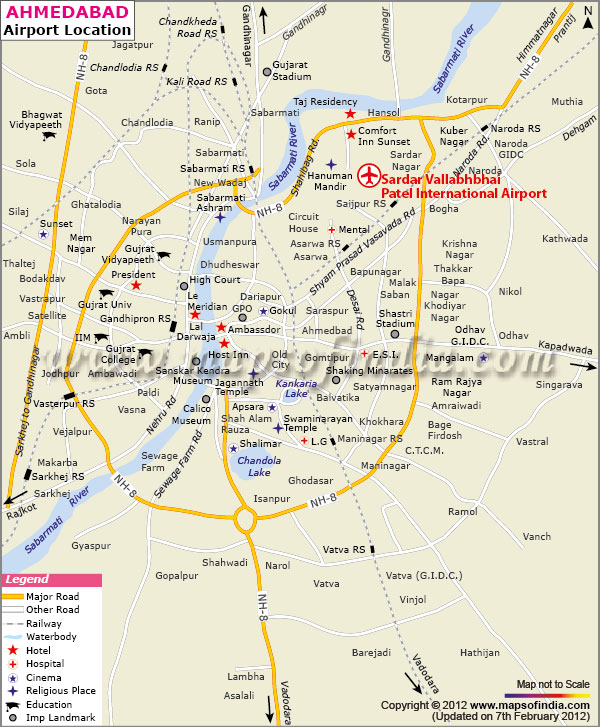 Airport Map of Ahmedabad