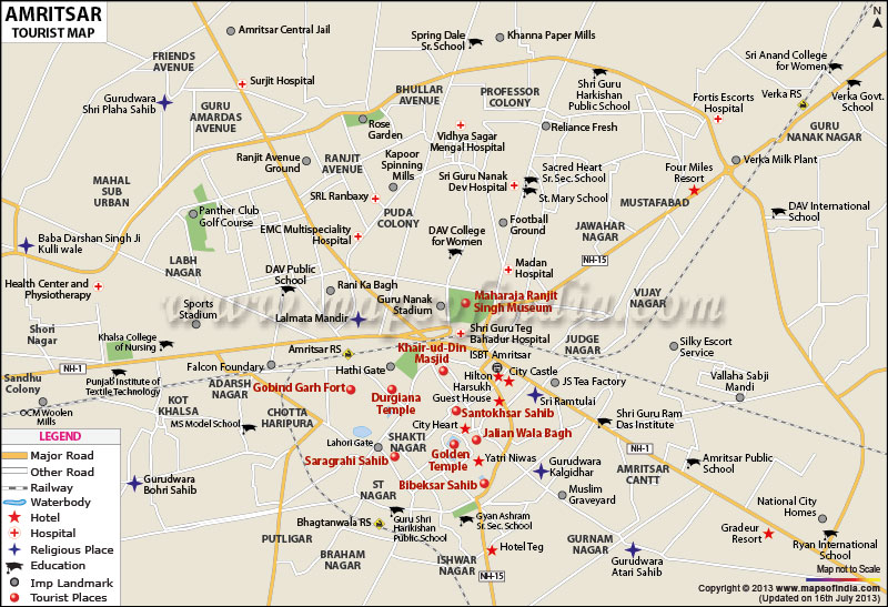 Tourist Map of Amritsar