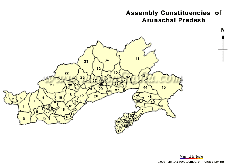 Arunachal Pradesh  Assembly Constituency Map