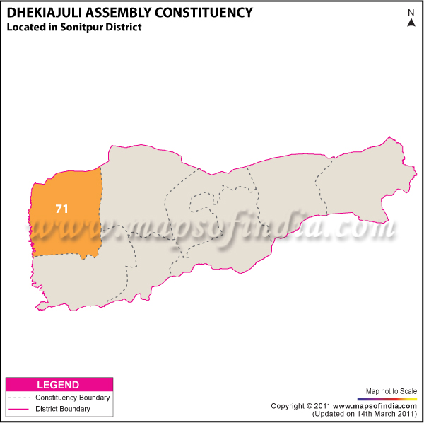 Dhekiajuli Assembly Constituency Result Map 2011
