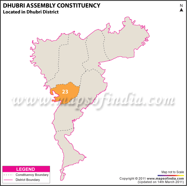 Dhubri Assembly Constituency Result Map 2011