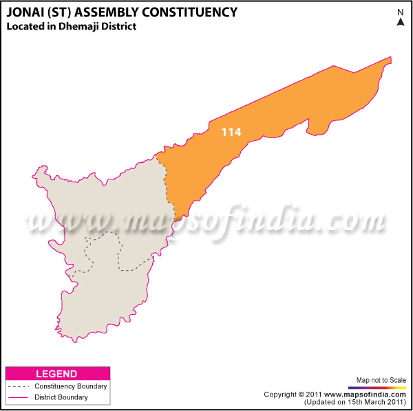 Jonai (ST) Assembly Constituency Result Map 2011