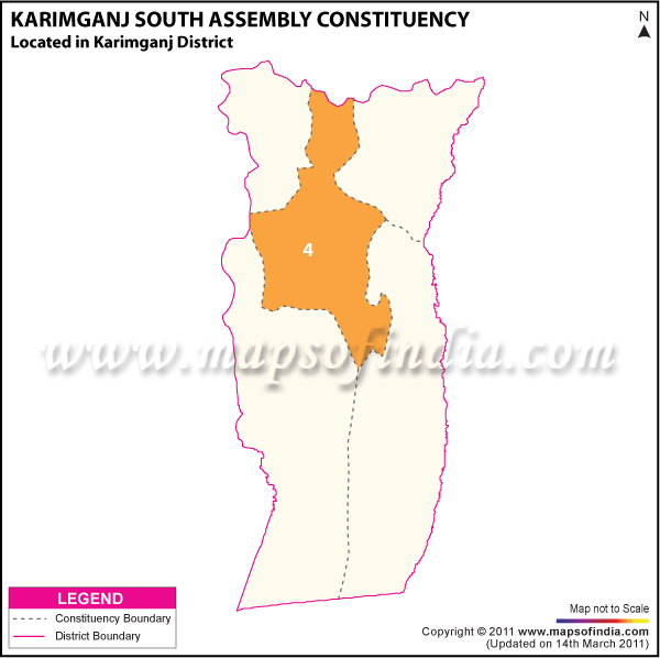 Karimganj South Assembly Constituency Result Map 2011