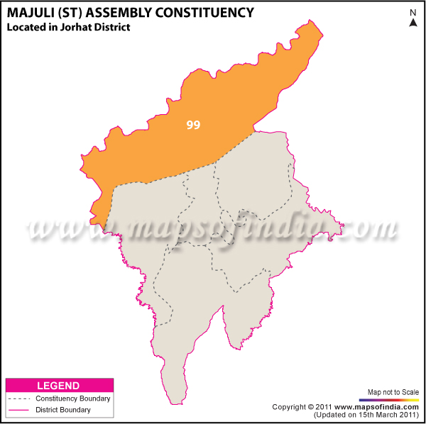 Majuli (ST) Assembly Constituency Result Map 2011