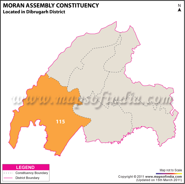 Moran Assembly Constituency Result Map 2011