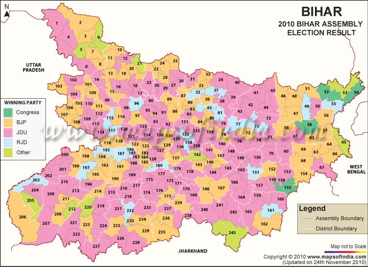 Bihar Assembly Election 2010 Result Map