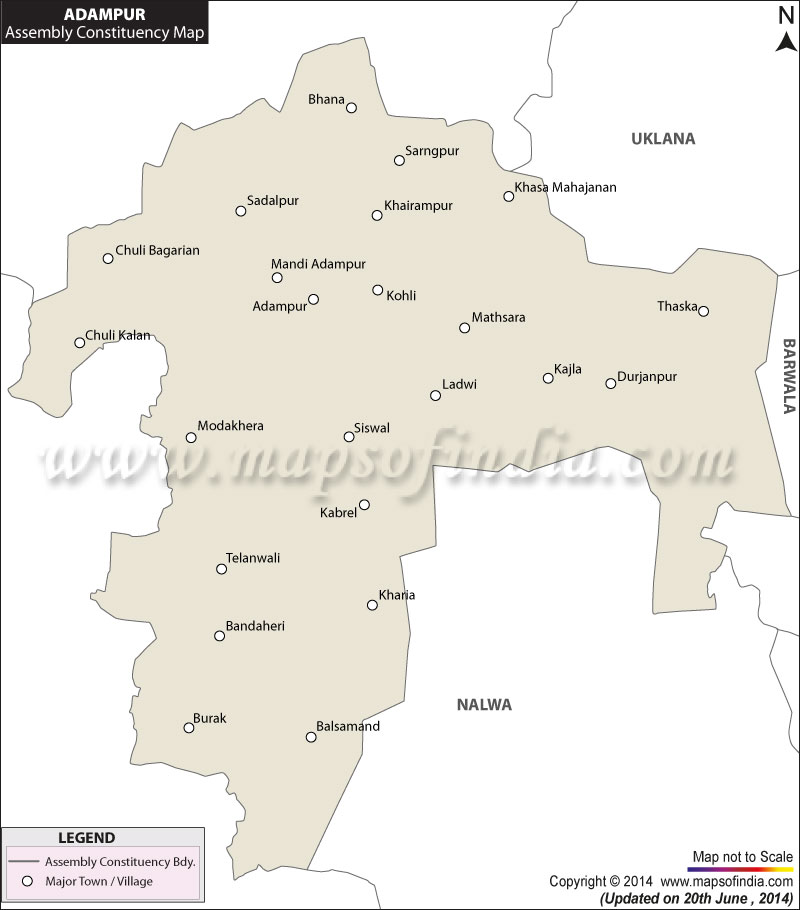 Map of Adampur Assembly Constituency