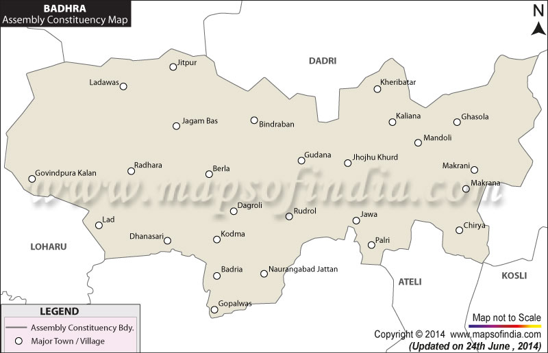 Map of Badhra Assembly Constituency