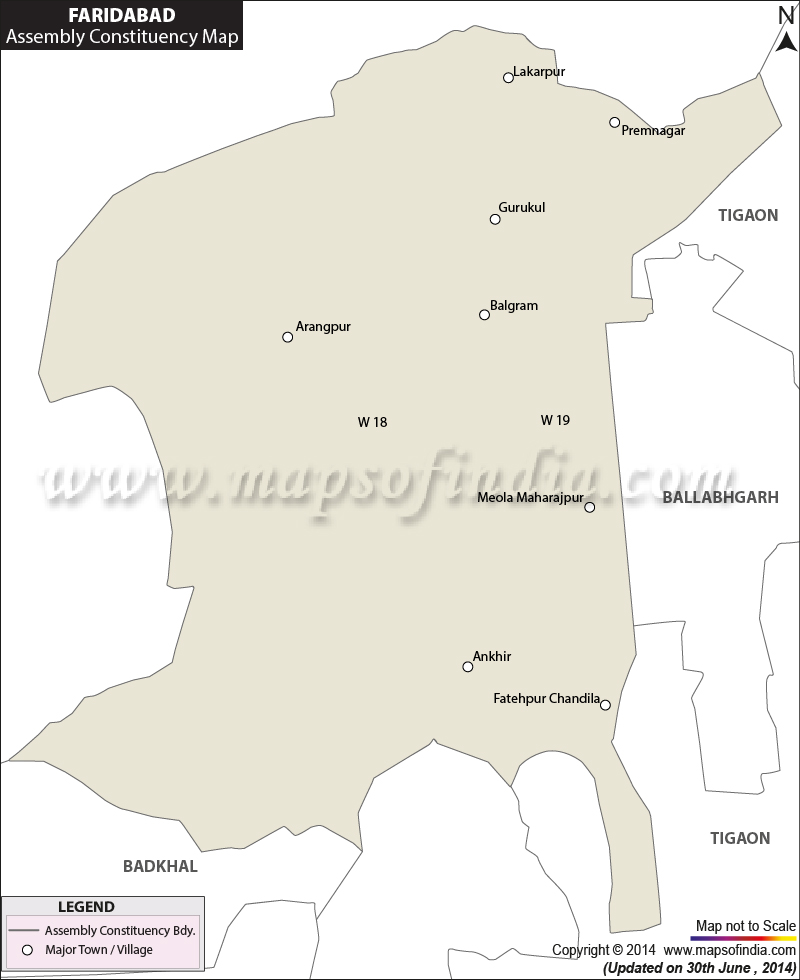 Map of Faridabad Assembly Constituency