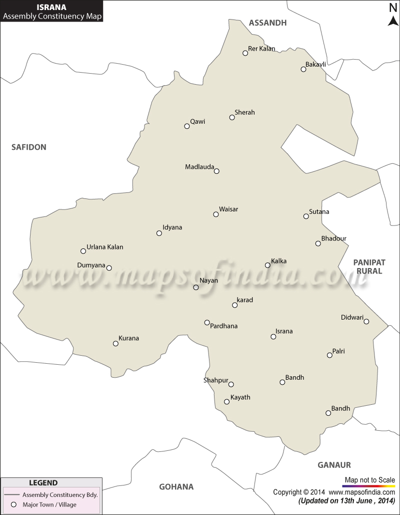 Map of Israna Assembly Constituency