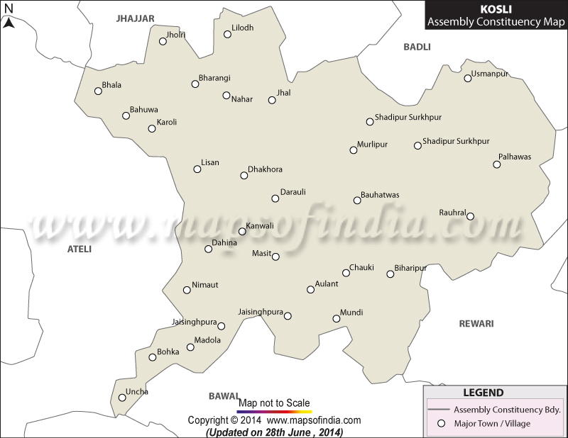 Map of Kosli Assembly Constituency
