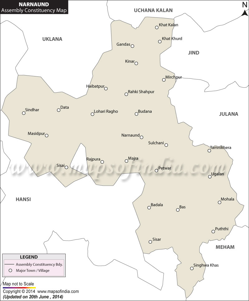 Map of Narnaund Assembly Constituency