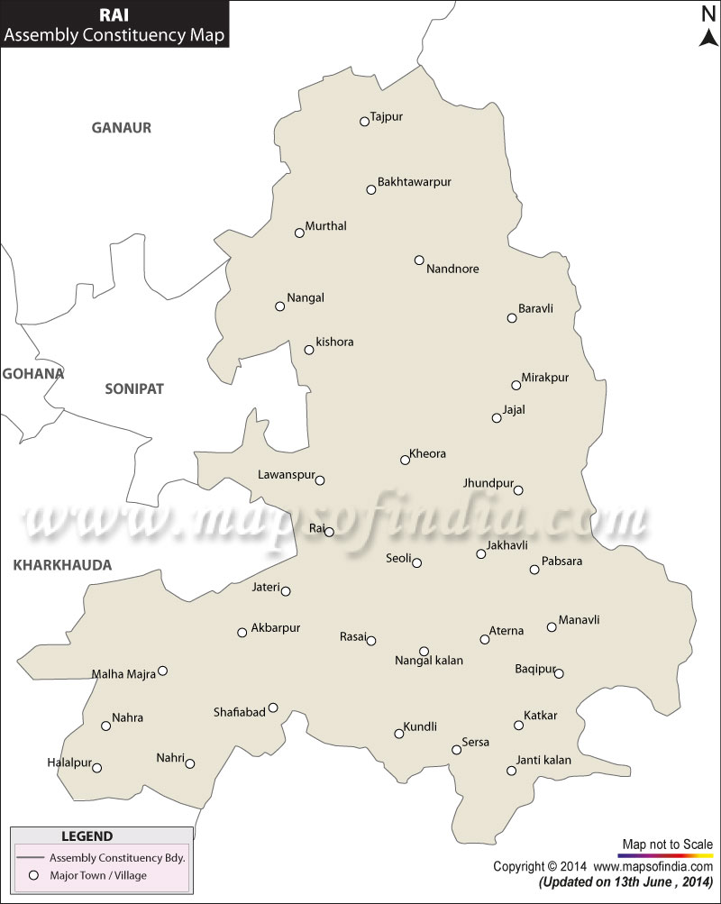 Map of Rai Assembly Constituency