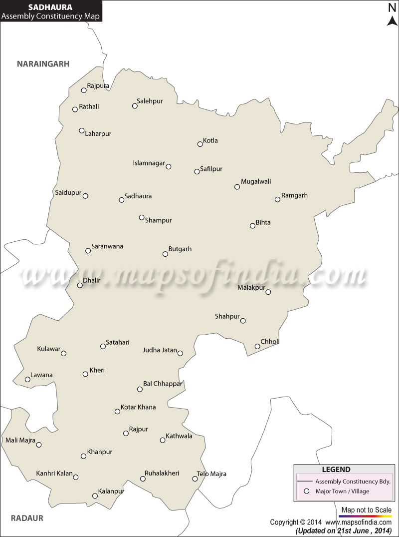 Map of Sadhaura Assembly Constituency