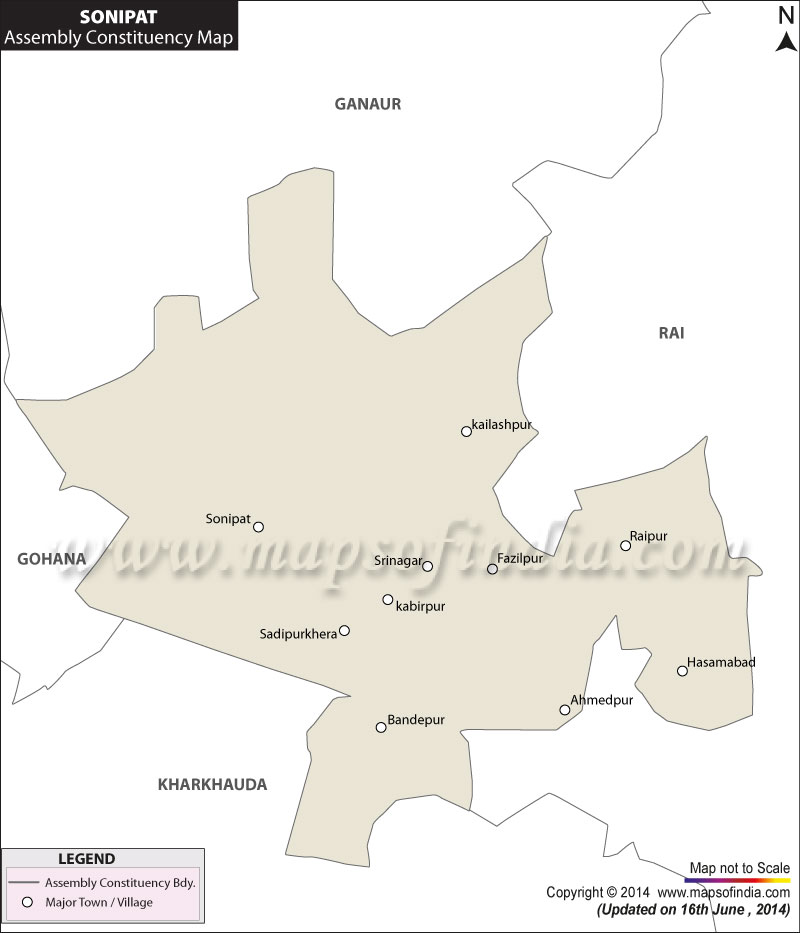 Map of Sonipat Assembly Constituency