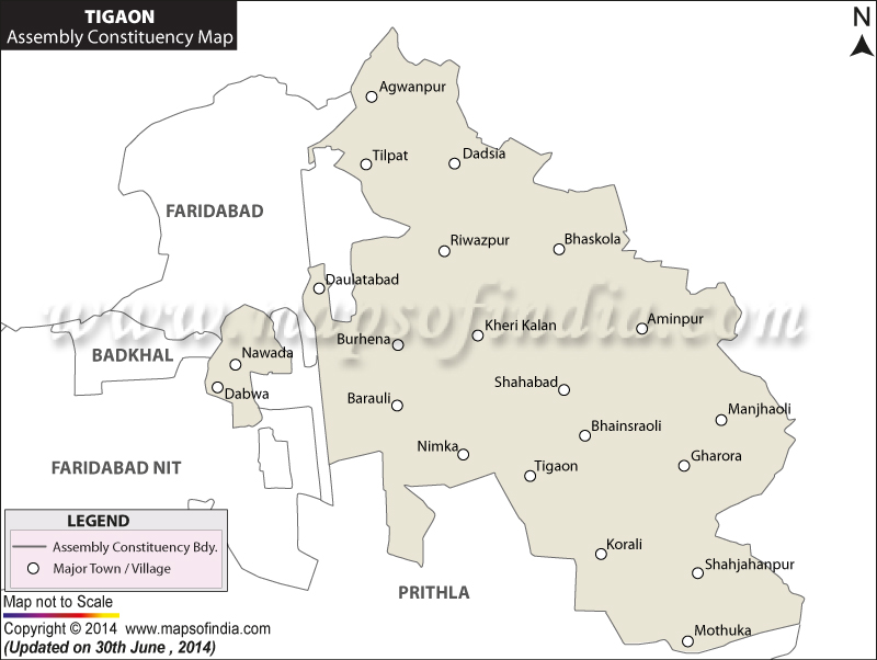 Map of Tigaon Assembly Constituency