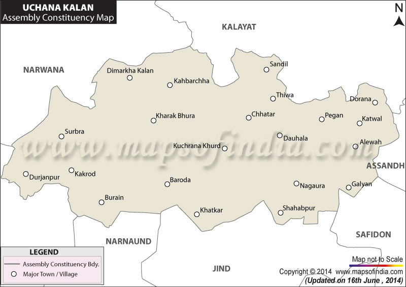 Map of Uchana Kalan Assembly Constituency