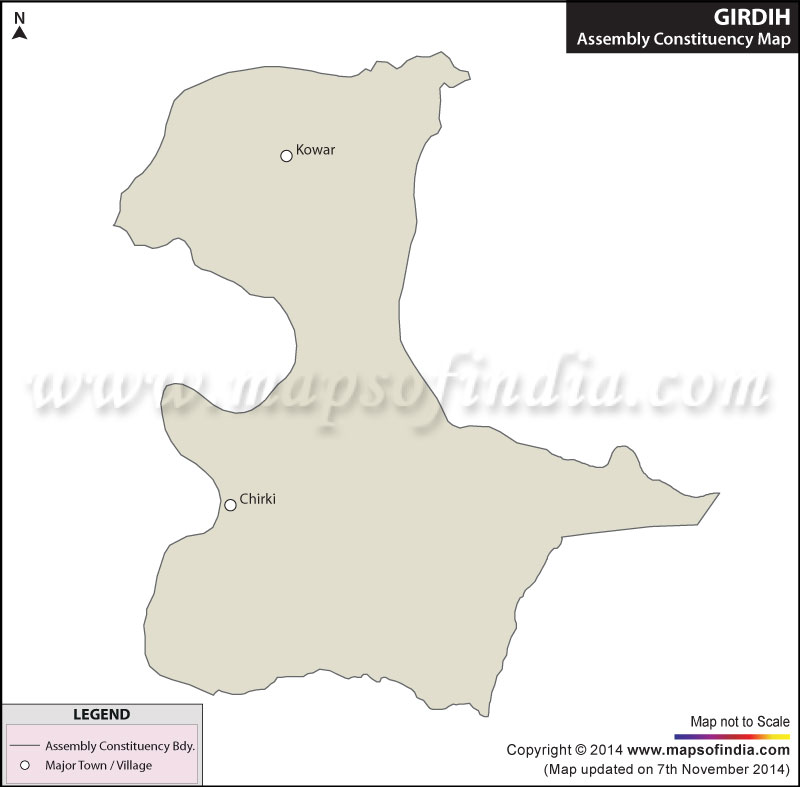 Map of Giridih Assembly Constituency