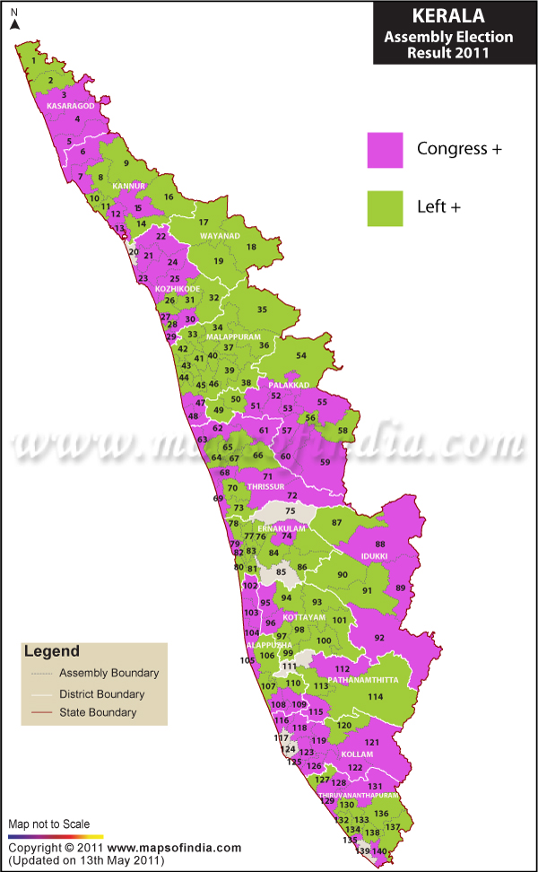 2011 Kerala Assembly Election Result Map