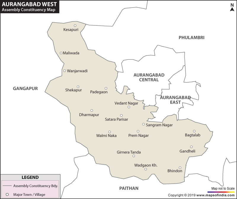 Aurangabad West Assembly Constituency Map