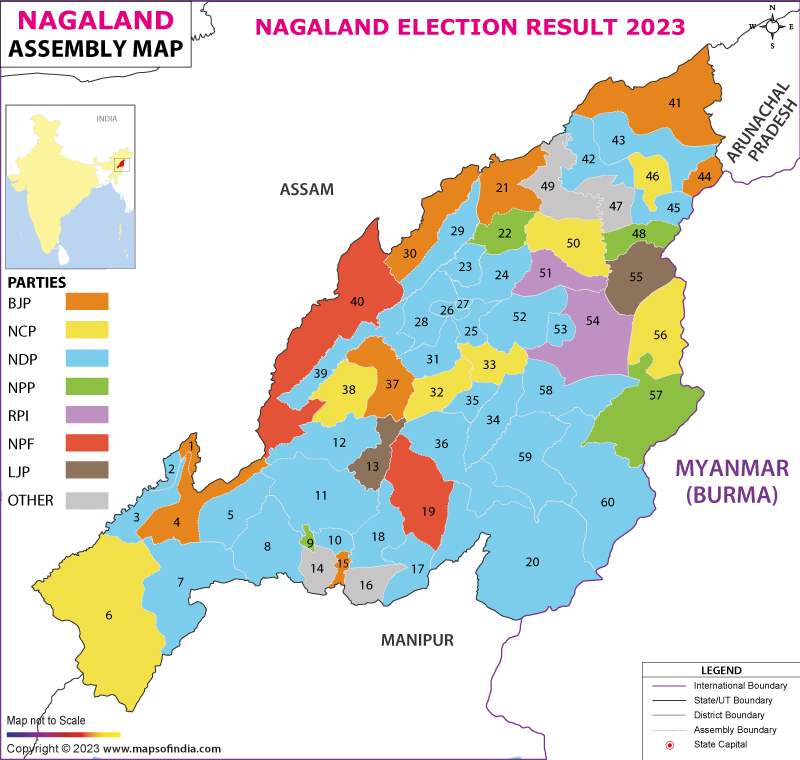 Nagaland Assembly Election Results 2023 Map
