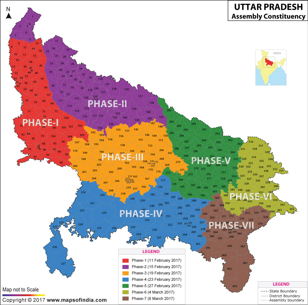Uttar Pradesh Assembly Constituency Map Large