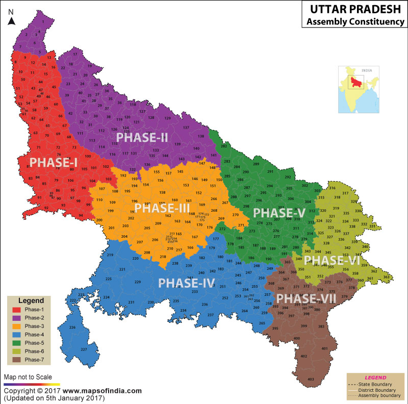 Map of Uttar Pradesh Assembly Constituency