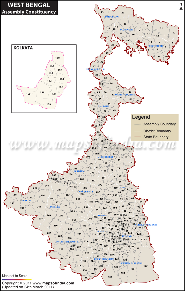 Assembly Constituencies Map of West Bengal