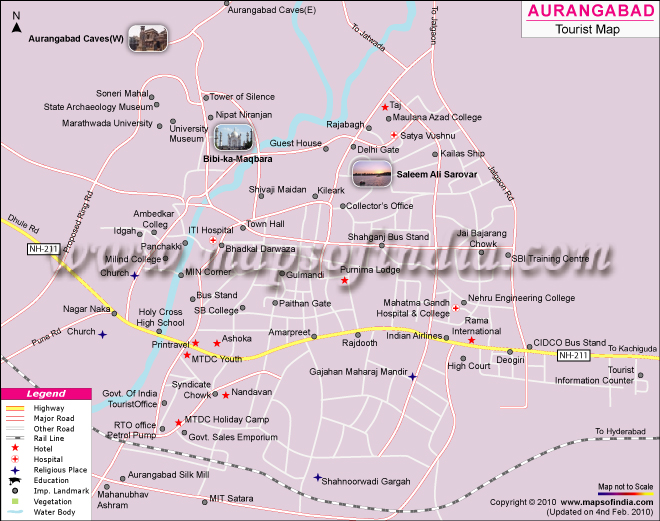 Aurangabad Tourist Map