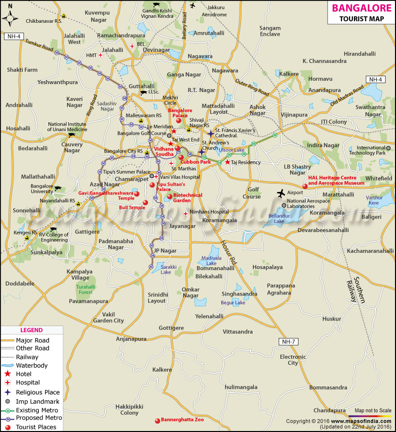 Bangalore Tourist Map