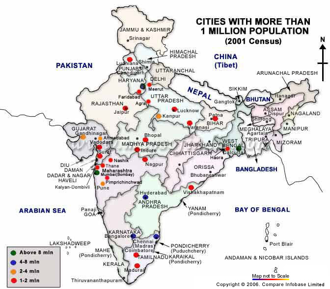 Cities more than 1 Million Population