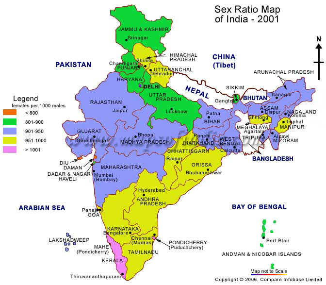 Sex Ratio Map Of India 2001 Census About India