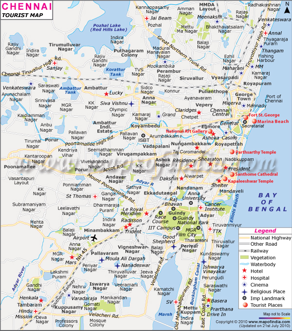 Chennai Tourist Map