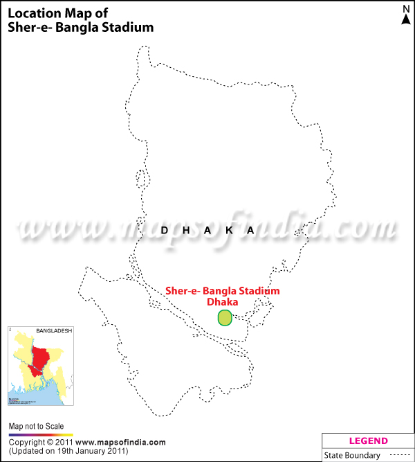 Sher-e- Bangla Cricket Stadium Location Map