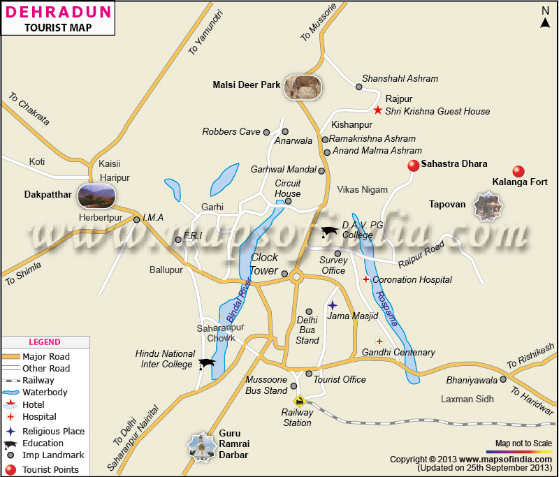 Dehradun Tourist Map