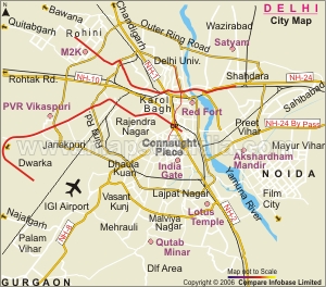 Delhi on Delhi Map Click To View Large Delhi Map