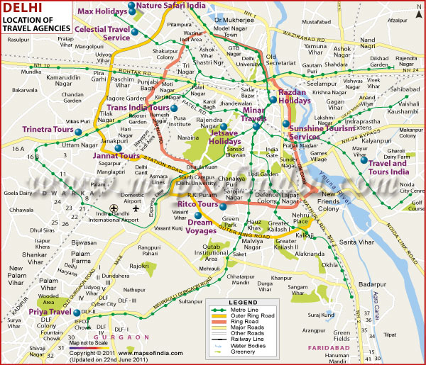 Delhi Travel Agencies Location