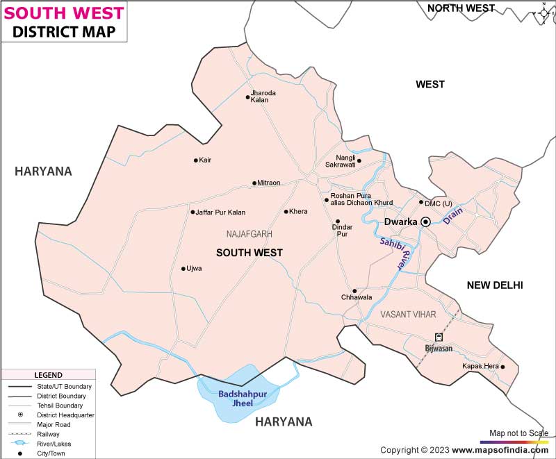 South West Delhi Map