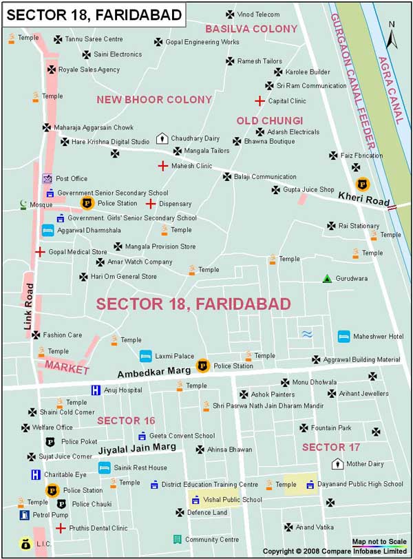 Sector 18 Locality Map, Faridabad