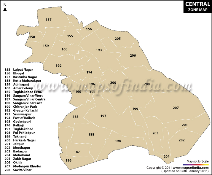 Delhi Central Zone Map