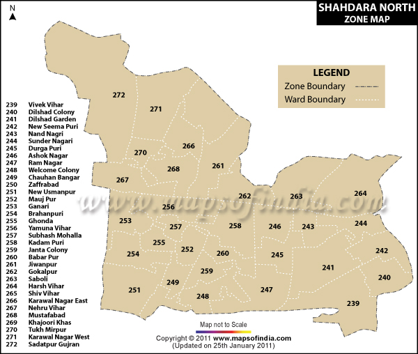 Shahdara North Zone Map