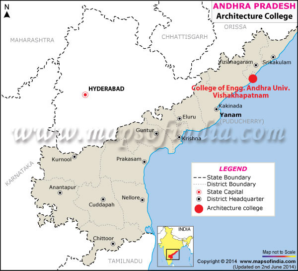 Map of Tamil Nadu Architecture Colleges