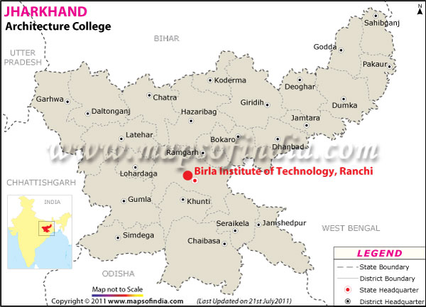 Map of Jharkhand Architecture Colleges